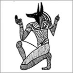 Una figura de siete metros de Anubis pasea por el Támesis para publicitar una exhibición